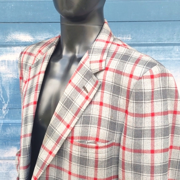 DUALWORTH MEN'S VINTANGE PLAID /CHECK LUXURY BLAZER (1972 -SEE LABEL)